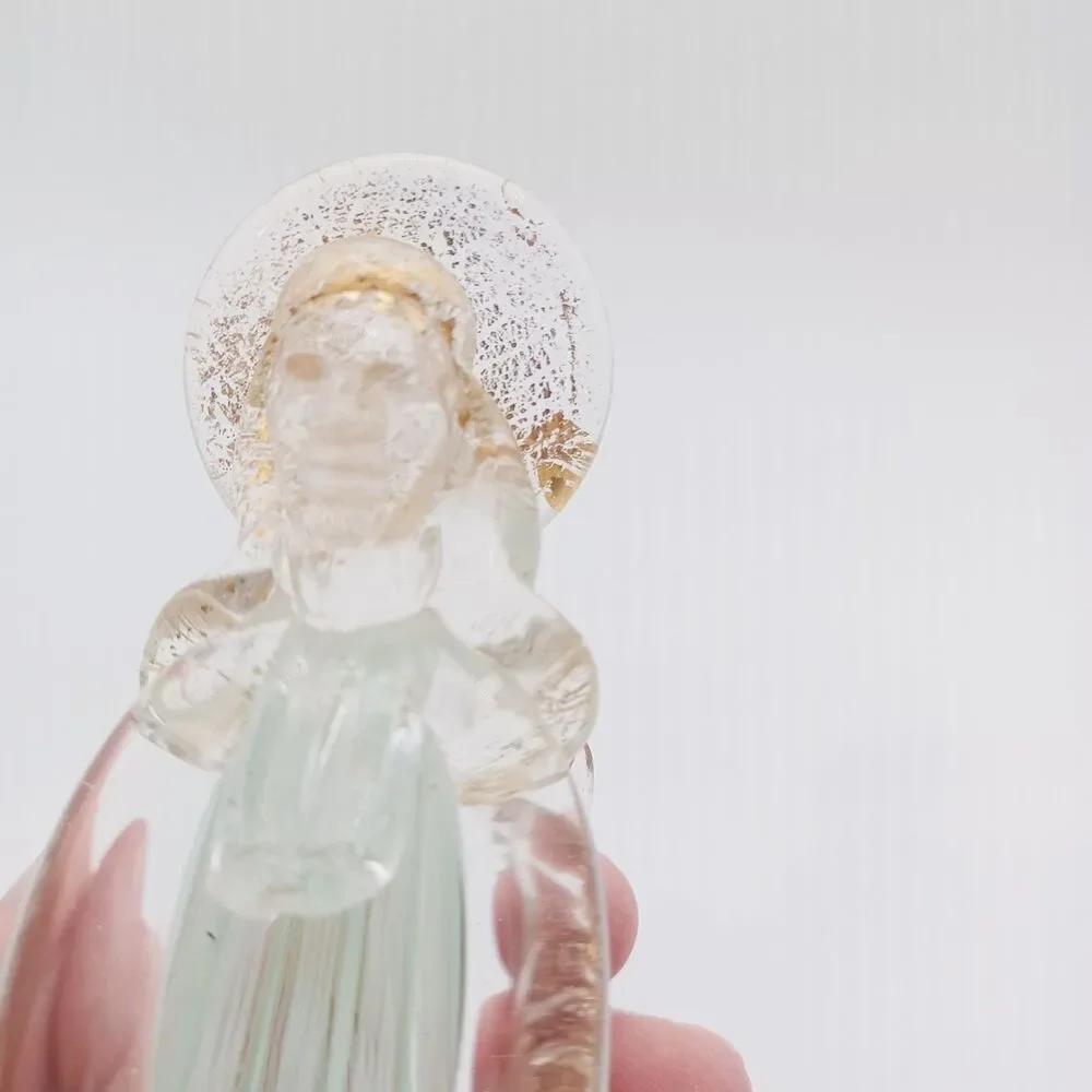 VTG Murano Latticino Glass Angel Figurine Italy Hand Blown 5.25